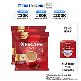 [Tặng 1 Thố Thủy Tinh] Combo 2 Bịch Cà phê Hòa tan NESCAFÉ VỊ NGUYÊN BẢN 46 gói Đậm Thơm Hoàn Hảo