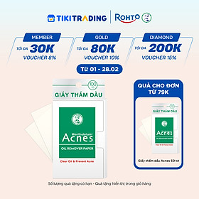 Giấy thấm dầu kiểm soát nhờn, ngừa mụn Acnes Oil Remover Paper 100 tờ