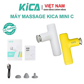 Máy Massaga Cầm Tay Kica Mini C, Mát Xa Toàn Thân Với 3 Đầu Thay Thế và 4 Cấp Độ Hỗ Trợ Mát Xa Chuyên Sâu, Giảm Đau Cơ, Cứng Khớp - Hàng chính hãng