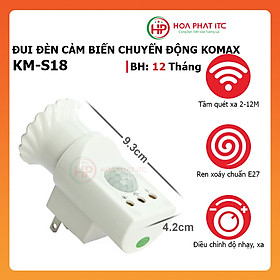 Đui đèn cảm biến chuyển động Komax KM-S18 tích hợp phích cắm