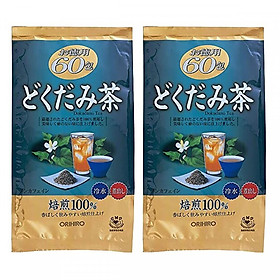 Combo 2 gói trà diếp cá mát gan, giải độc Orihiro gói 60 túi Nhật Bản + Tặng Gói Trà Sữa Matcha Macca