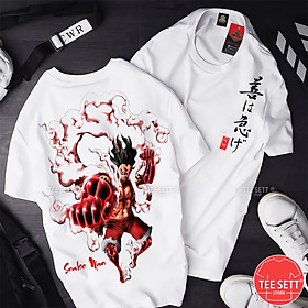 Áo One Piece Luffy gear 4 snake man cực ngầu màu Đen & Trắng Mới, Áo thun Anime Manga One Piece Monkey D. Luffy có size bé cho trẻ em 25-90kg Unisex phù hợp cho nam + nữ / TEESETT STORE