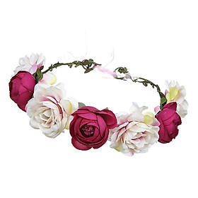 Rose Flower Crown Wedding Festival Headband Women  Hair Garland Wedding Bridal Headpiece