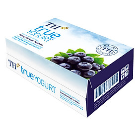 Thùng Sữa Chua Uống Tiệt Trùng Hương Việt Quất Tự Nhiên TH True Yogurt (180ml x 48 Hộp)