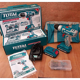 MÁY KHOAN VẶN VÍT DÙNG PIN 47 CHI TIẾT (0.8 - 10MM) (KÈM THEO 2 PIN 2AH, 1 SẠC) TOTAL TDLI2002 - HÀNG CHÍNH HÃNG