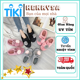 Dép lông hình thỏ bông mang trong nhà - Dép bông giữ ấm đôi chân - Henrysa - Màu ngẫu nhiên - Size 38-39