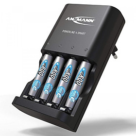 Mua Combo Bộ sạc ANSMANN POWERLINE 4 Smart kèm 4 pin AAA-800mAh - Hàng Nhập Khẩu
