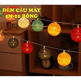 Mua Dây Đèn Led 20 Bóng Hình Quả Cầu Bằng Cotton Trang Trí Tiệc Pin / 220V