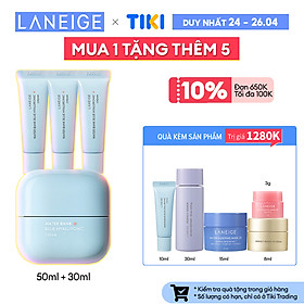 Bộ Kem Dưỡng Ẩm Cho Da Thường Và Da Khô Laneige Water Bank Blue HA Dry 50ml + 30ml