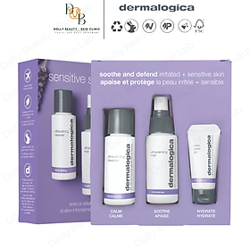 Dermalogica Bộ 3 SENSITIVE SKIN RESCUE KIT size du lịch phù hợp trong Skincare cho da nhạy cảm hay da có kích ứng nhẹ gồm sữa rửa mặt, dung dịch làm dịu, kem dưỡng làm dịu