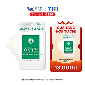 Giấy thấm dầu kiểm soát nhờn, ngừa mụn Acnes Oil Remover Paper 100 tờ