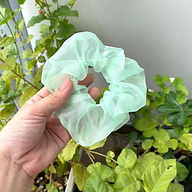 Cột tóc vải scrunchies voan ánh sáng cao cấp
