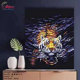 Mua Tranh sơn dầu số hóa tô màu tự vẽ Tranh tự tô động vật con hổ dưới nước THỦY HỔ mã DV0775