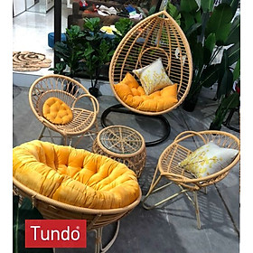 Bộ xích đu kèm ghế lười thư giãn papasan Tundo