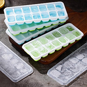 Mua Khuôn làm đá silicon dẻo có nắp đậy 14 viên tặng kèm khăn vệ sinh BaoAn hàng chính hãng