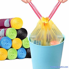 Mua Túi đựng rác có quai rút tiện lợi  kích thước 45x50 cm túi đựng rác tự phân hủy siêu dai 15 túi/cuộn