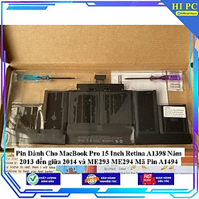 Mua Pin Dành Cho MacBook Pro 15 Inch Retina A1398 Năm 2013 đến giữa 2014 và ME293 ME294 Mã Pin A1494 - Hàng Nhập Khẩu