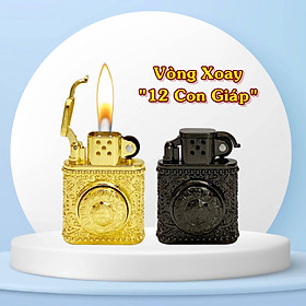 Mua Hộp quẹt bật lửa Zorro cối gas đá vòng xoay 12 con giáp z852 - (xài gas