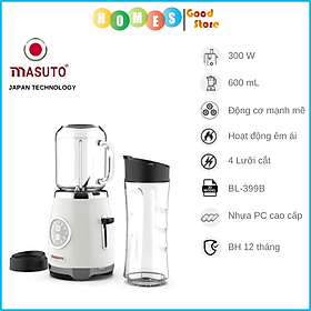 Mua Máy Xay Sinh Tố 2 Cối MASUTO BL399B Tiêu Chuẩn Nhật Bản Dung Tích 0.6 Lít Công Suất 300 W - Hàng Chính Hãng