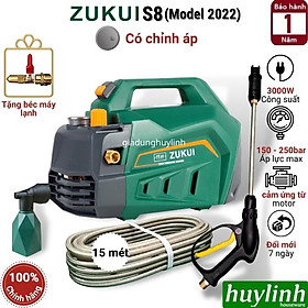 Mua Máy xịt rửa xe chỉnh áp Zukui S8 - công suất 3000W - áp lực 200 - 250 bar - Model 2022 - Tặng béc xịt máy lạnh  điều hoà - Hàng chính hãng
