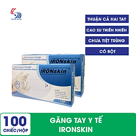 Găng tay cao su y tế có bột IRONskin - Hộp 100 chiếc