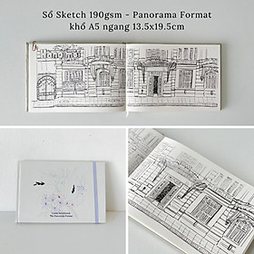 Sổ sketchbook 190gsm Crabit vẽ chì phác thảo A4 A5 vuông