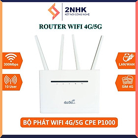 Mua Bộ Phát WIFI Từ Sim 4G/5G CPE P1000 4 Râu  Cục Phát WIFI Tốc Độ Cao  Phủ Sóng Rộng Kết Nối Tối Đa 32 Thiết Bị - hàng chính hãng