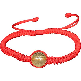 Vòng Tay Kết Dây Hạt Thạch Anh Tóc Vàng Ngọc Quý Gemstones GA28