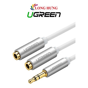 Cáp chuyển AV 3.5mm sang 2 đầu tai nghe Ugreen Audio Splitter Cable with Braid 20cm AV123 - Hàng chính hãng