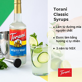 Siro Pha Chế Vị Mojito Bạc Hà Torani Classic Mojito Mint Syrup 750ml Mỹ