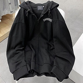 Áo khoác hoodie neverthat dây kéo nỉ bông form rộng unisex nam nữ nón to 2 lớp trùm đầu,ulzzang có video ảnh thật