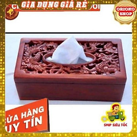 Mua ̂  Hộp đựng giấy ăn RỒNG PHƯỢNG GỖ HƯƠNG cao cấp ️ ̀ ̛̣ ̉️