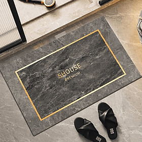 Thảm Chùi Chân Lau Chân Silicon trải sàn phòng tắm vân đá SHOUSE siêu thấm hút nước chống trượt cao cấp đế cao su