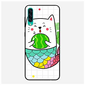 Ốp Lưng in cho Samsung A50s Mẫu Mèo Cá Ôm Dưa Hấu - Hàng Chính Hãng
