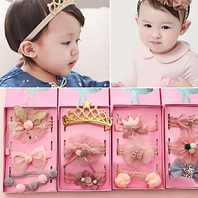 Set bộ 3 tuban cài tóc cho bé gái - Làm quà tặng - Băng đô - Mềm mại - Co dãn