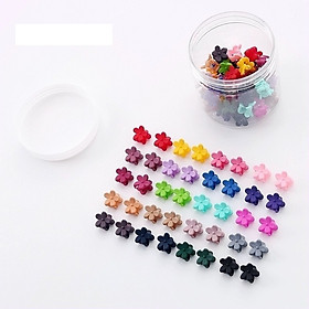 Hộp 40 chiếc kẹp gắp mái cao cấp hình hoa size nhỏ cho bé nhiều màu