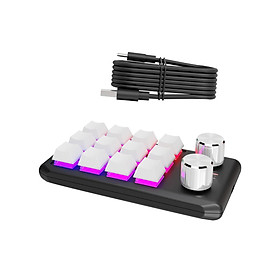 Mechanical Keyboard Non Slip RGB LED 12 Key for Laboratories Music Designers