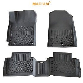 Thảm lót sàn xe ô tô sd Hyundai Kona 2018 - 2022 Nhãn hiệu Macsim chất liệu nhựa TPE cao cấp màu đen