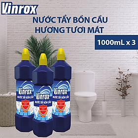 Combo 3 chai Nước tẩy bồn cầu VINROX 1 Lít - Hương tươi mát