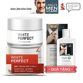 Collagen White Perfect Trắng Da Giữ Ẩm Chống Nắng Spf19 50ml cho Nam TẶNG Gel Vệ Sinh Vùng Kín Nam 100ml LANGCE