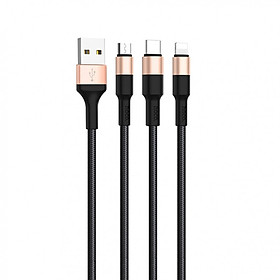 Mua Cáp Sạc X26 Xpress 3 Trong 1 Cho Dây Bọc Nylon Micro-USB Type-C 1m Hoco X26 - Hàng Chính Hãng