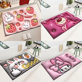 Mua Thảm lau chân chống trơn trượt  thấm nước  in hình 3D kích thước 40x60cm