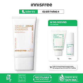 Kem chống nắng lâu trôi innisfree Intensive Long Lasting Sunscreen SPF50+ PA++++ 60ml (New 2023)