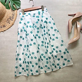 Chân váy xòe vải voan mềm mại họa tiết cherry dễ thương Free size VAY80 