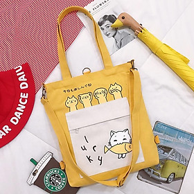 Túi tote bag vải canvas túi a4 đeo chéo đeo vai dùng đi học đi chơi TX94