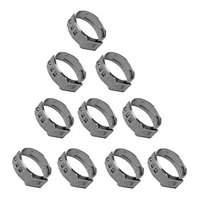 3X 10 Pieces Stainless Steel Single Ear Clamps Hydraulic Hose 10 x 12.8-15.3mm