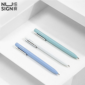 Nusign Simple Press Type Gel Pen 0.5mm Black Ink Bullet Point Signature Pen Smooth Writing Stationary Supplies For Students Office Study Use-Hàng chính hãng