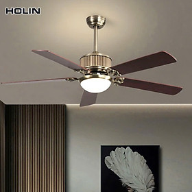 Mua Quạt treo trần nhà SuperVilighting QT-210 cánh gỗ có đèn phòng khách gian ngủ phong cách cổ điển Hàng chính hãng