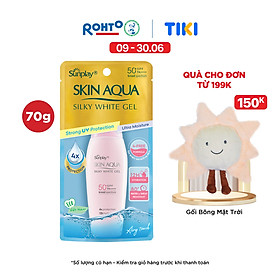 Kem chống nắng Skin Aqua dưỡng trắng & dưỡng ẩm, dùng hàng ngày dạng gel Sunplay Skin Aqua Silky White Gel Eco Việt Nam SPF 50, PA++++ 70g