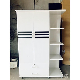 Tủ áo nhựa Juno Sofa 2 cánh kèm kệ 1m2 x 1m8 (màu trắng)